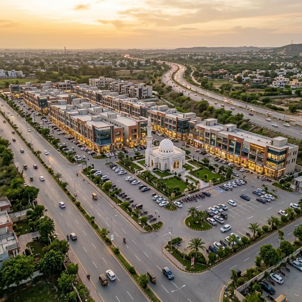 Aerial view of Arraazi premium real estate development